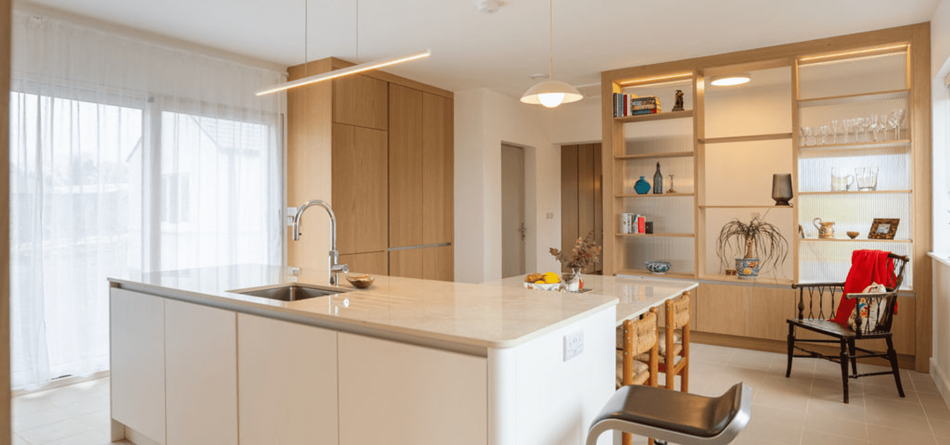 Contemporary Kitchen in Co. Roscommon – A Floating Kitchen in Natural Oak Gallery Image 3
