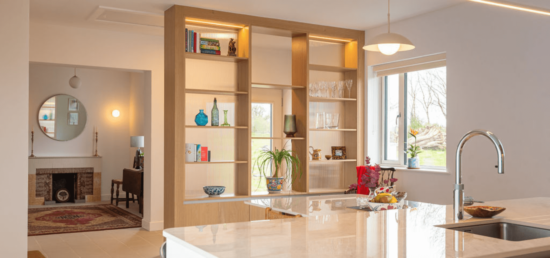 Contemporary Kitchen in Co. Roscommon – A Floating Kitchen in Natural Oak Gallery Image 4