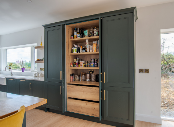 2._Storage and Zoning Designed Around Family Living Classic Kitchen in Co. Galway – Hunter Green and Oak - Highlights 2