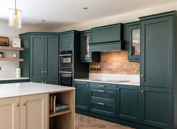 3._Layered Materials Create Warmth and Texture Classic Kitchen in Co. Roscommon – Bastille Evergreen and Taupe - Highlight Image 3