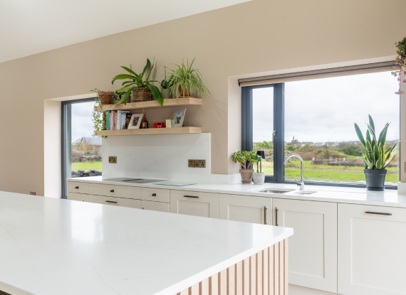 4._Quartz Detailing Designed to Feel Seamless Classic Kitchen in Co. Galway – Dove and Barista - Quartz Detailing Designed to Feel Seamless
