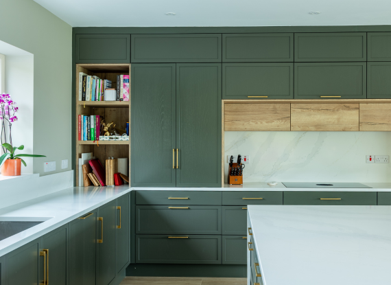 3. Designed to Maximise Height and Storage Modern Slim-Shaker Kitchen in Co. Roscommon – Lyrath Hazel and Halifax Oak - Highlights image 3