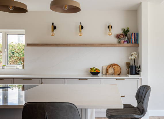 4. A Balanced Colour Palette Modern Slim-Shaker Kitchen in Oranmore, Co. Galway – Lyrath Powder and Bardolino Oak - Highlights Image 4