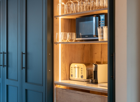 4._A Wall Dedicated to Storage In-Frame Kitchen in Co. Dublin – Lawrence Shadow White - Highlight Image 4
