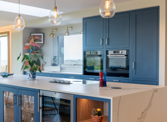 A Luxury Appliance Package In-Frame Kitchen in Co. Roscommon – Jasper Parisian Blue - Highlight Image 3