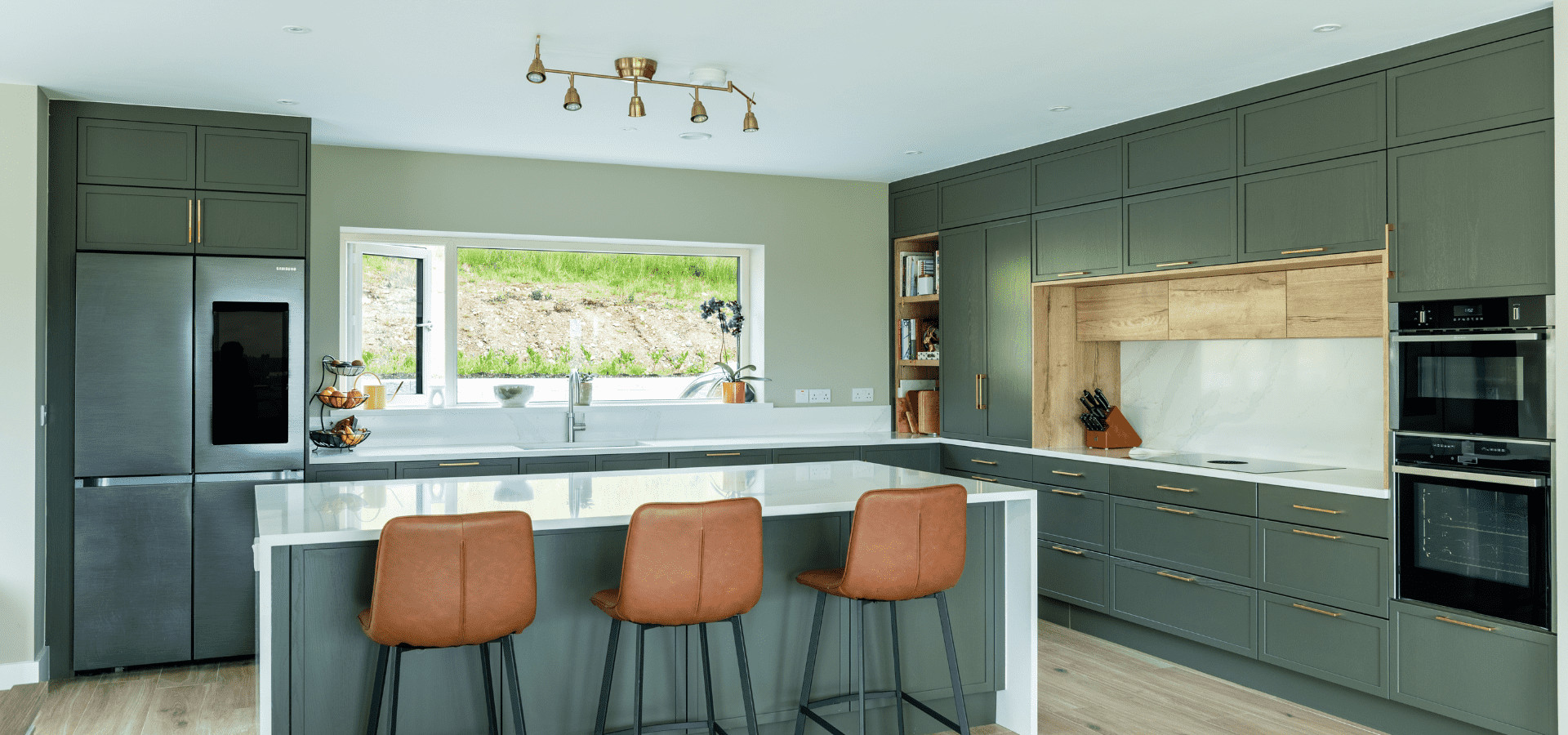 Modern Slim-Shaker Kitchen in Co. Roscommon – Lyrath Hazel and Halifax Oak - Gallery Image 1