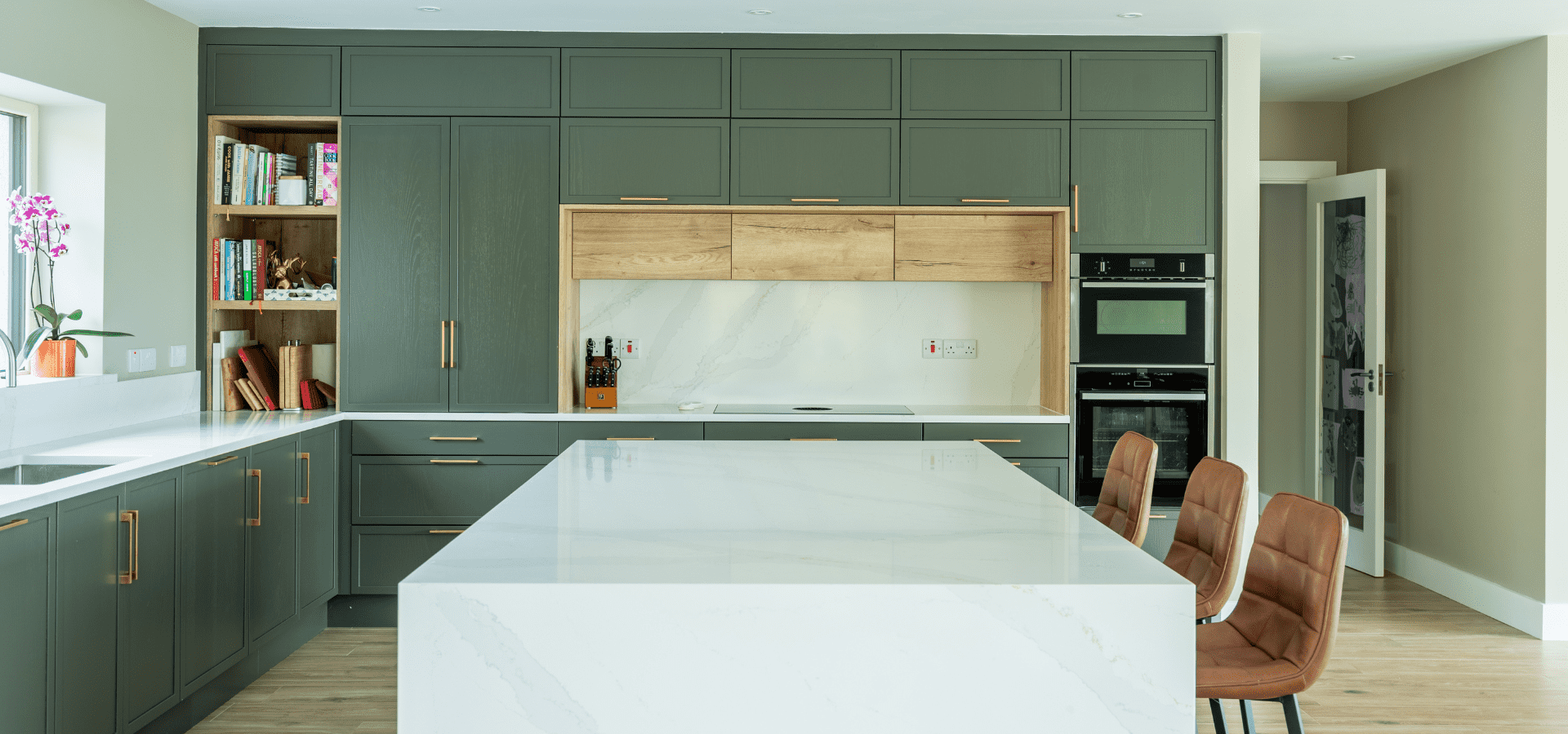 Modern Slim-Shaker Kitchen in Co. Roscommon – Lyrath Hazel and Halifax Oak - Gallery Image 2
