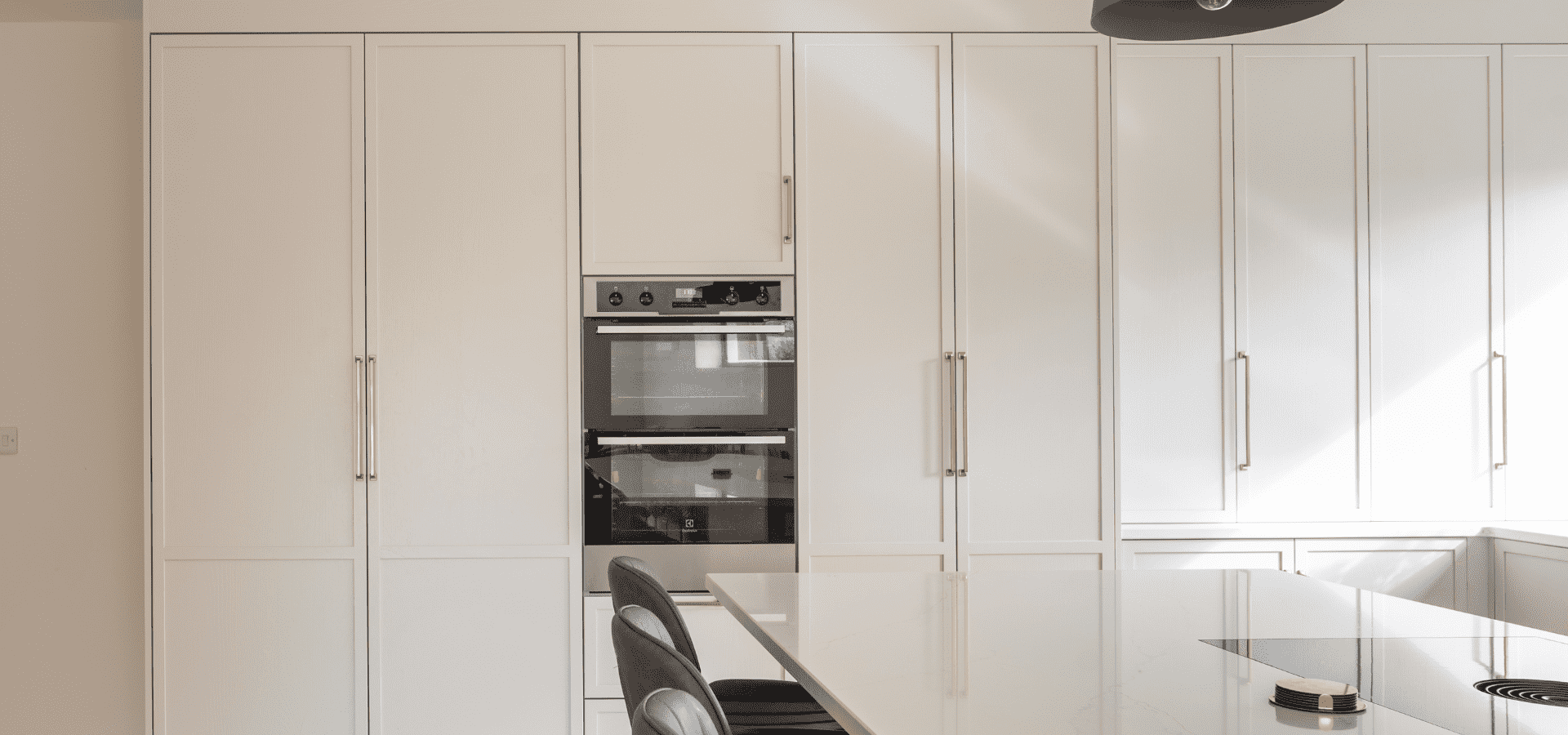 Modern Slim-Shaker Kitchen in Oranmore, Co. Galway – Lyrath Powder and Bardolino Oak - Gallery Image 6