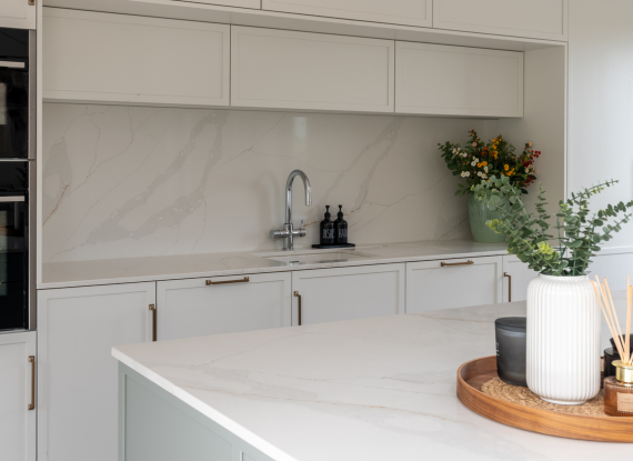 3._Creating a Natural Focal Point Modern Kitchen in Co. Mayo – Lyrath Latte & Green Mist - Highlights Image 3