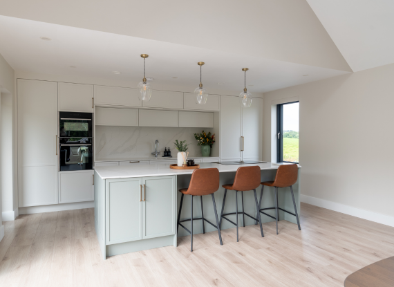 4._Designing a Kitchen That Feels Bigger Modern Kitchen in Co. Mayo – Lyrath Latte & Green Mist - Highlights Image 4