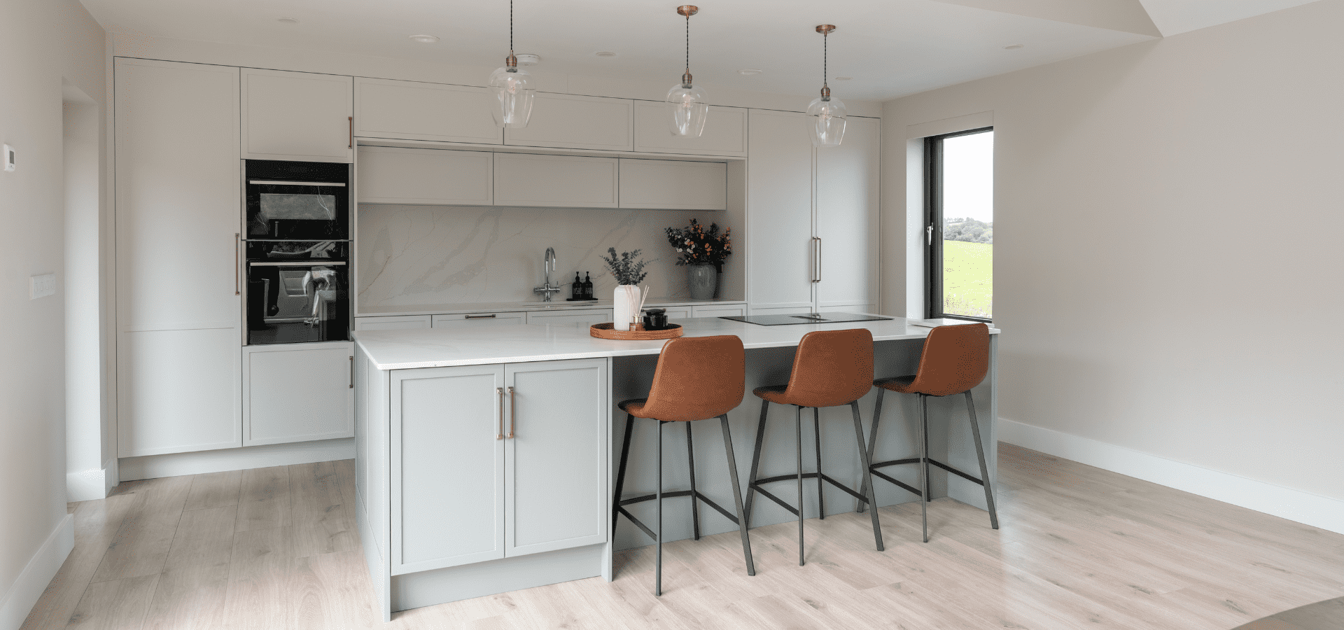 Modern Kitchen in Co. Mayo – Lyrath Latte & Green Mist - Gallery Image 1